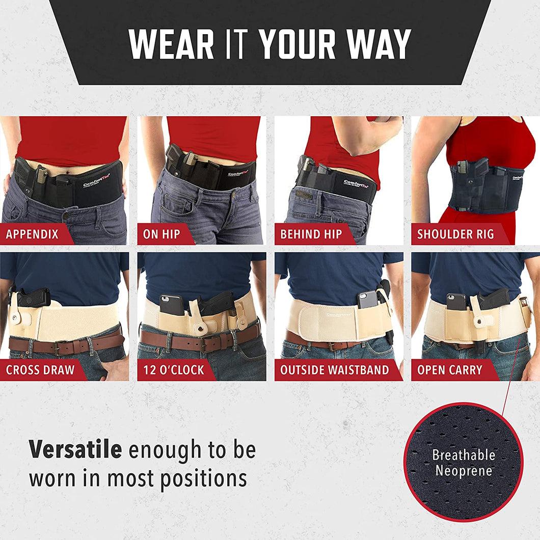 Tacticshub Belly Band Holster for Concealed Carry ? Gun Holster for Women  and Men That fits Glock, Smith Wesson, Taurus, Ruger, and More - Waistband  Holster for Pistols and Revolvers Sports & Outdoors